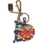 Dolce & Gabbana Multicolor Gold Tone Carretto Keychain Keyring SMY10761