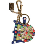 Dolce & Gabbana Multicolor Gold Tone Carretto Keychain Keyring SMY10762