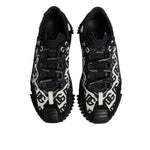 Dolce & Gabbana Black Logo Lace Up Low Top NS1 Sneakers Shoes MV7204-40
