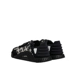 Dolce & Gabbana Black Logo Lace Up Low Top NS1 Sneakers Shoes MV7204-40