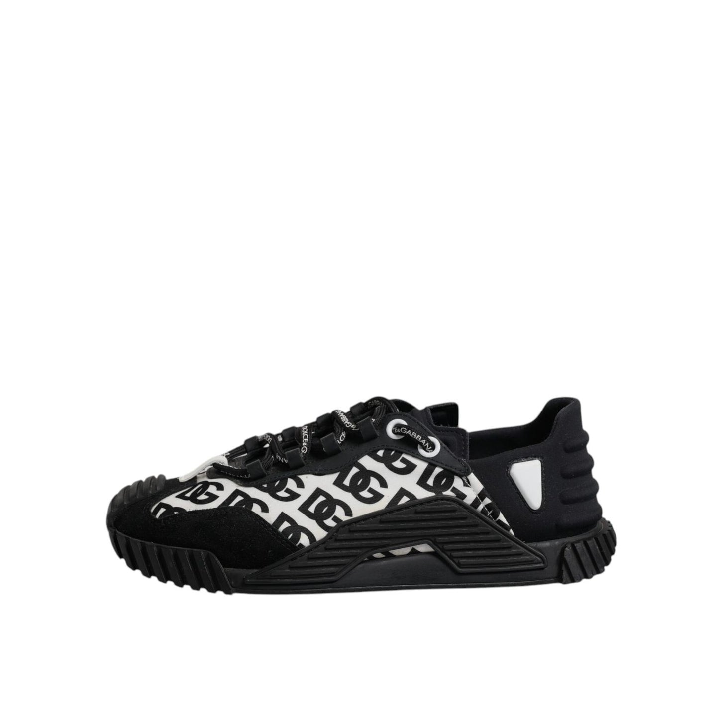 Dolce & Gabbana Black Logo Lace Up Low Top NS1 Sneakers Shoes MV7204-40