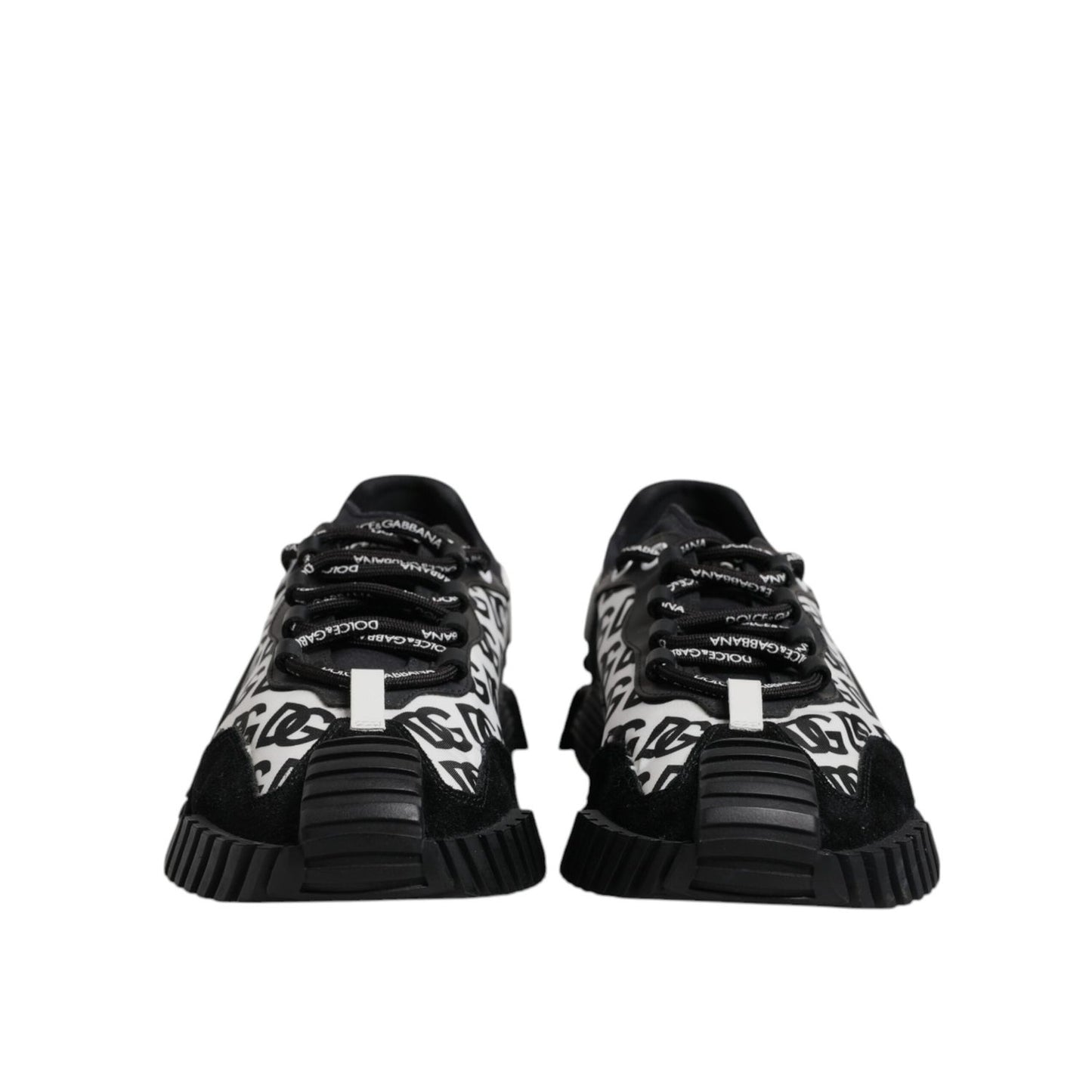 Dolce & Gabbana Black Logo Lace Up Low Top NS1 Sneakers Shoes MV7210-44