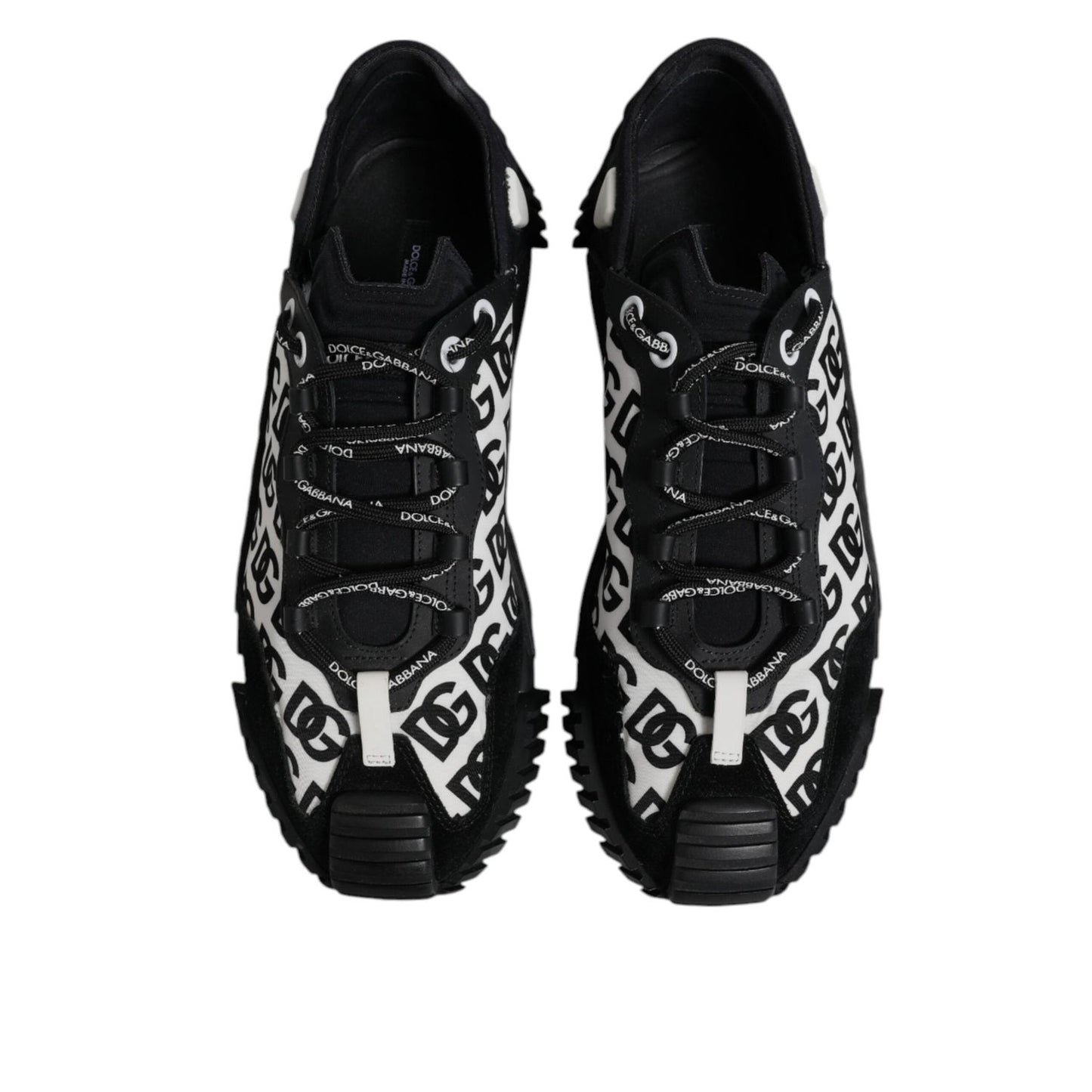 Dolce & Gabbana Black Logo Lace Up Low Top NS1 Sneakers Shoes MV7210-44