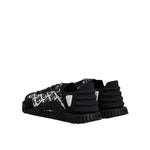 Dolce & Gabbana Black Logo Lace Up Low Top NS1 Sneakers Shoes MV7210-44