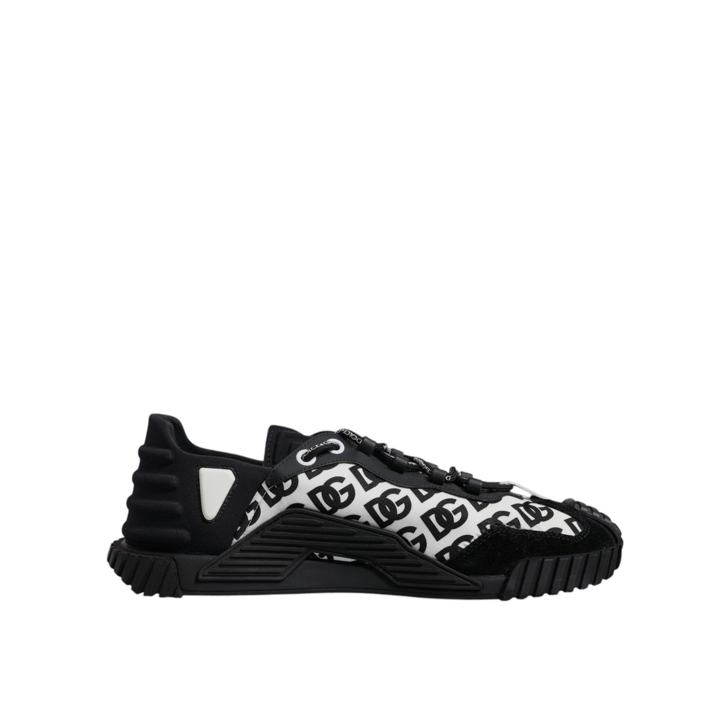 Dolce & Gabbana Black Logo Lace Up Low Top NS1 Sneakers Shoes MV7210-44