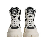 Dolce & Gabbana White Padded Mid Calf Lace Up Boots Shoes LA12542-38.5