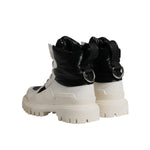 Dolce & Gabbana White Padded Mid Calf Lace Up Boots Shoes LA12542-38.5