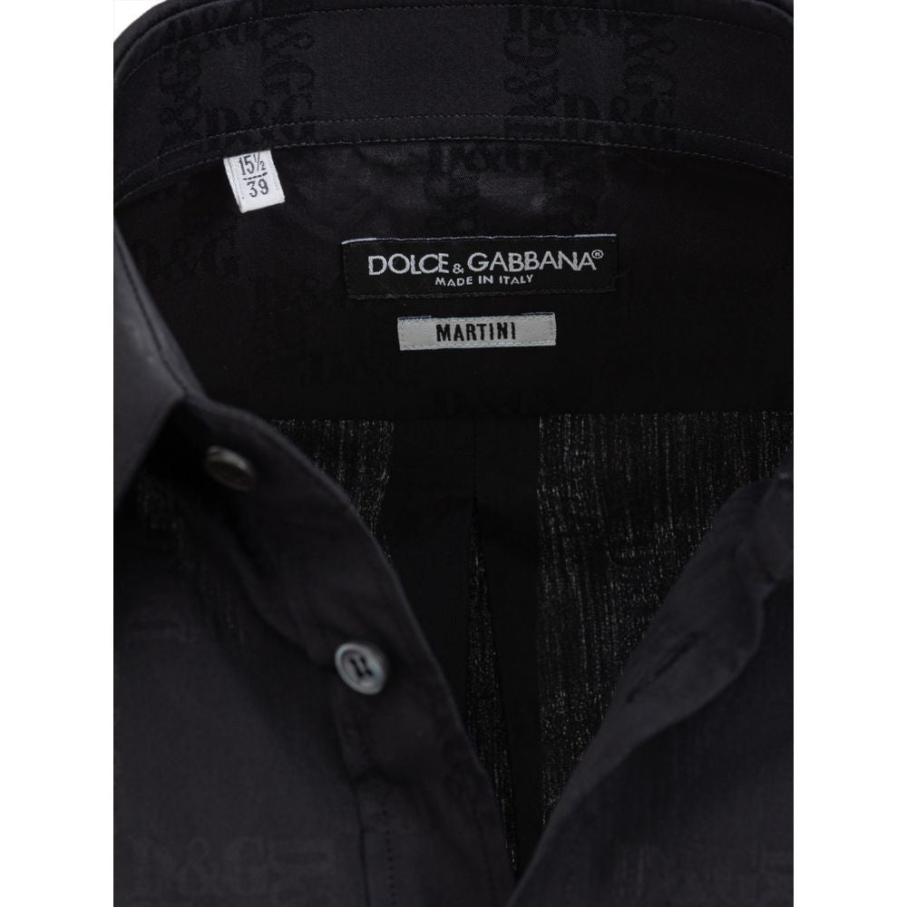 Dolce & Gabbana Black Cotton Shirt DO-8333676-IT39 | M