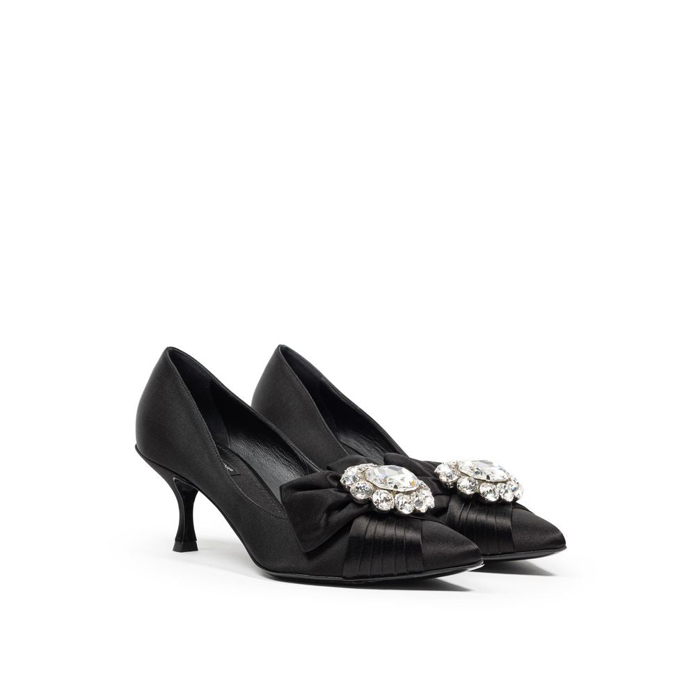 Dolce & Gabbana Black Viscose Pump DO-8221676-EU38.5/US8.5