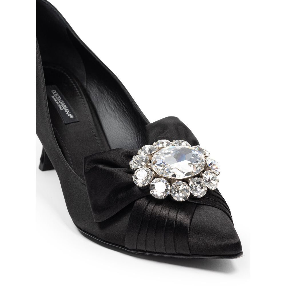 Dolce & Gabbana Black Viscose Pump DO-8221676-EU38.5/US8.5
