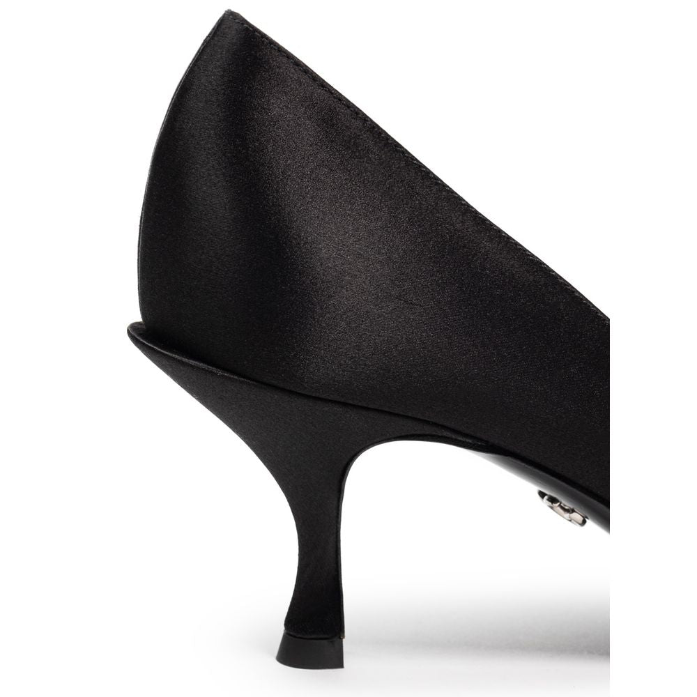 Dolce & Gabbana Black Viscose Pump DO-8221676-EU38.5/US8.5