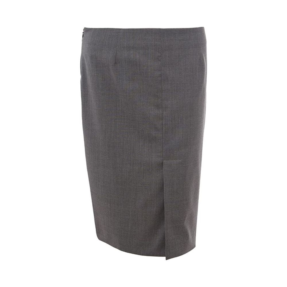 Lardini Chic Gray Wool Pencil Skirt LA-1113662-IT40|S