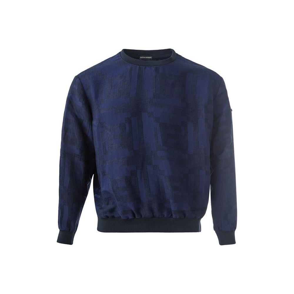Emporio Armani Elegant Linen Blue T-Shirt for Men EM-1487673-IT54 | XXL