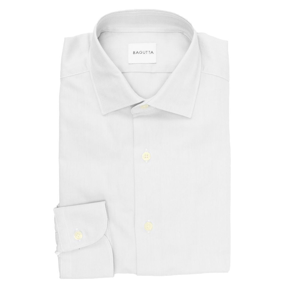 Bagutta White Cotton Men Shirt BA-15232-IT42 | XL