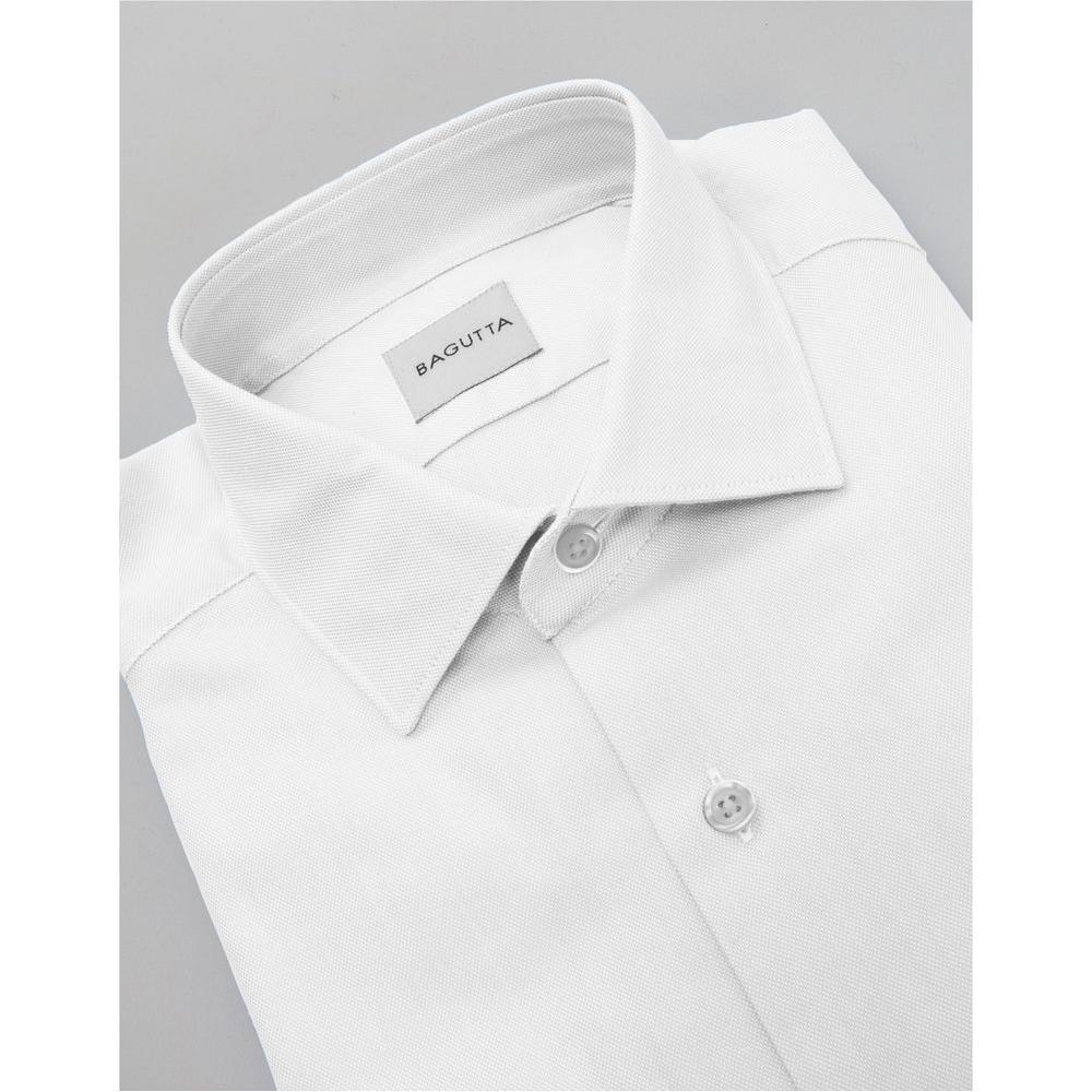 Bagutta White Cotton Men Shirt BA-15232-IT42 | XL