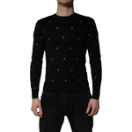 Dolce & Gabbana Black Pineapple Crew Neck Pullover Sweater