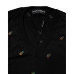 Dolce & Gabbana Black Pineapple Crew Neck Pullover Sweater