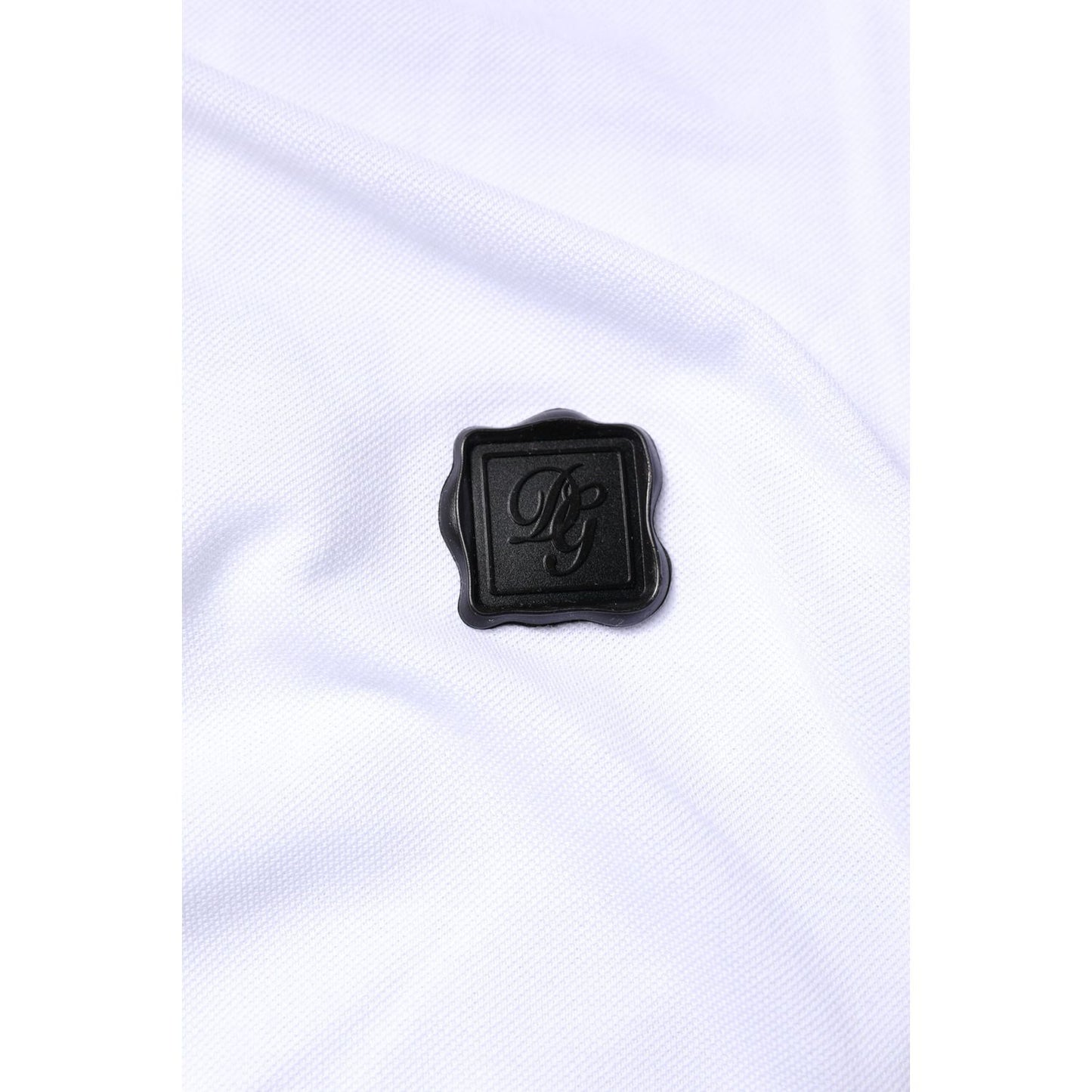 Dolce & Gabbana White Cotton Logo Collared Polo T-shirt