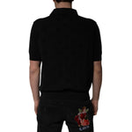 Dolce & Gabbana Black Silk Collared Polo T-shirt TSH86330-58