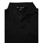 Dolce & Gabbana Black Silk Collared Polo T-shirt TSH86330-58