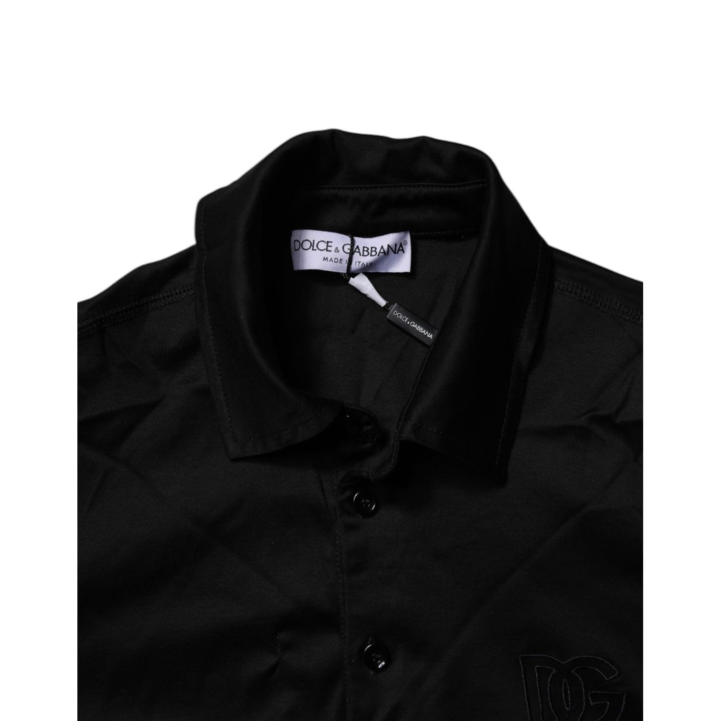 Dolce & Gabbana Black Cotton Collared Polo T-shirt TSH86467-48