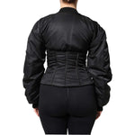 Dolce & Gabbana Black Nylon Full Zip Bustier Corset Jacket JKT41370-36