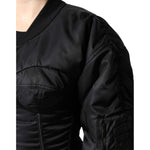 Dolce & Gabbana Black Nylon Full Zip Bustier Corset Jacket JKT41370-36