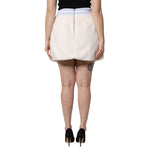 Dolce & Gabbana Off White Faux Fur High Waisted Mini Skirt