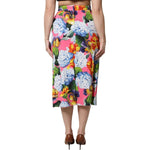 Dolce & Gabbana Multicolor Floral Print High Waist Midi Skirt SKI2126-40