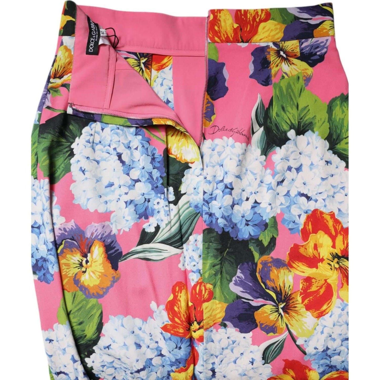 Dolce & Gabbana Multicolor Floral Print High Waist Midi Skirt SKI2126-40