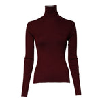 Dolce & Gabbana Burgundy Long Sleeves Turtleneck Slim Sweater