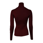 Dolce & Gabbana Burgundy Long Sleeves Turtleneck Slim Sweater