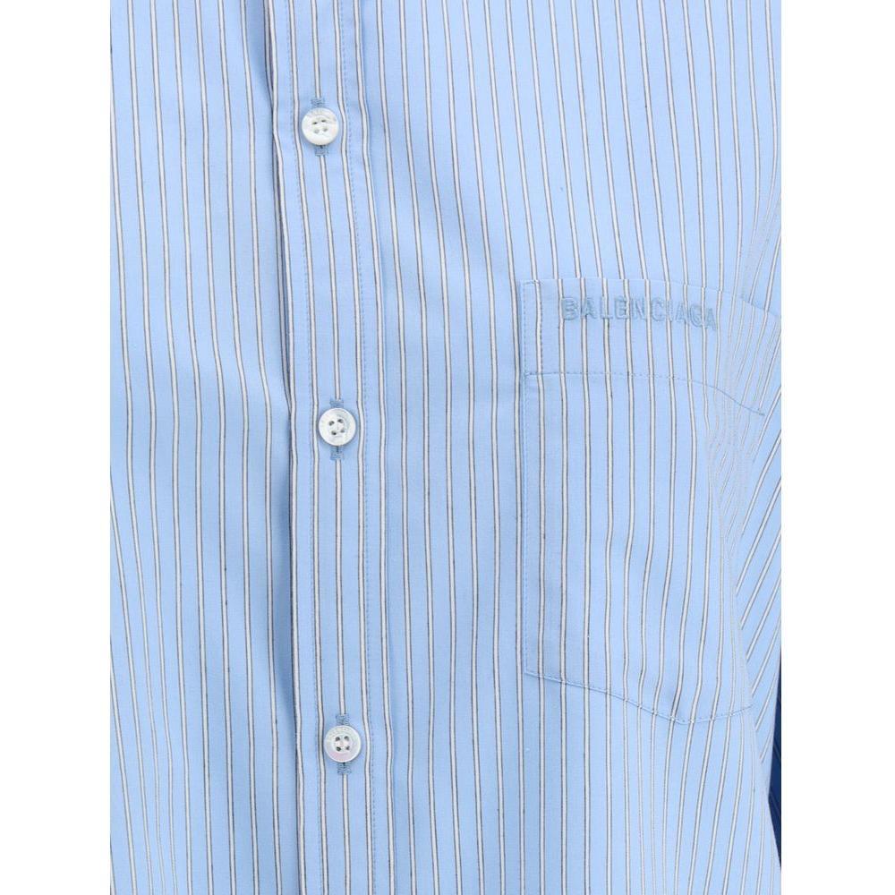 Balenciaga Striped Shirt 1728,2,3,72470364320,Balenciaga,Clothing,Light Blue,New with tags,Shirts - Women - Clothing,Women,Women - Clothing Balenciaga BA-830990TSO253965-2