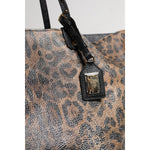 Dolce & Gabbana Brown Leopard BEATRICE Leather Logo Plaque Tote Bag