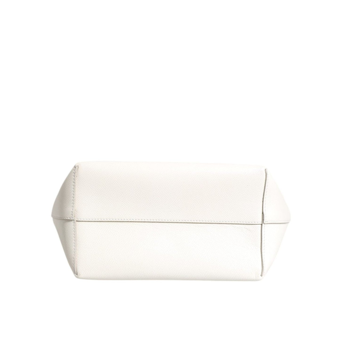 Dolce & Gabbana White Leather #DG BEATRICE Top Handle Tote Bag
