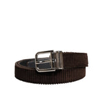 Dolce & Gabbana Brown Velvet Metal Buckle Classic Belt BEL9299-90