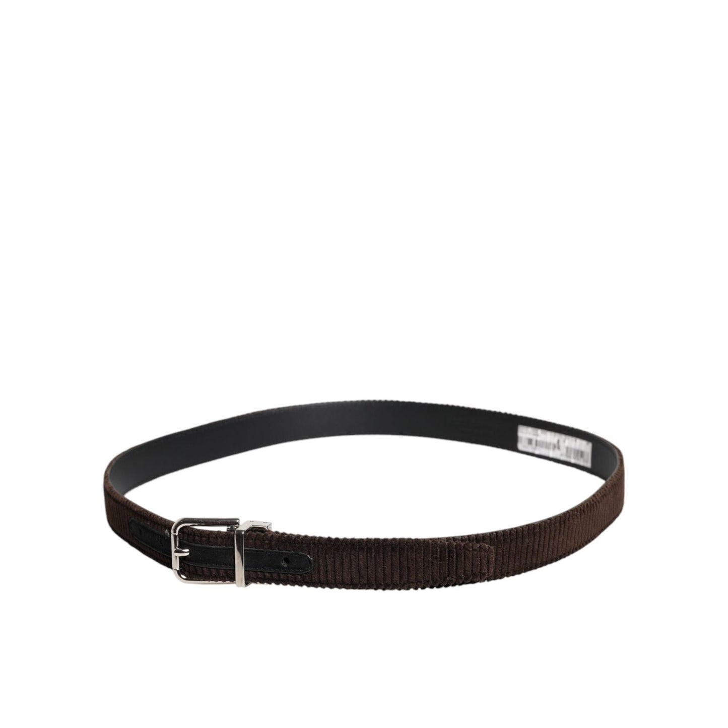 Dolce & Gabbana Brown Velvet Metal Buckle Classic Belt BEL9299-90