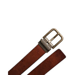 Dolce & Gabbana Brown Leather Metal Buckle Classic Belt BEL9300-90