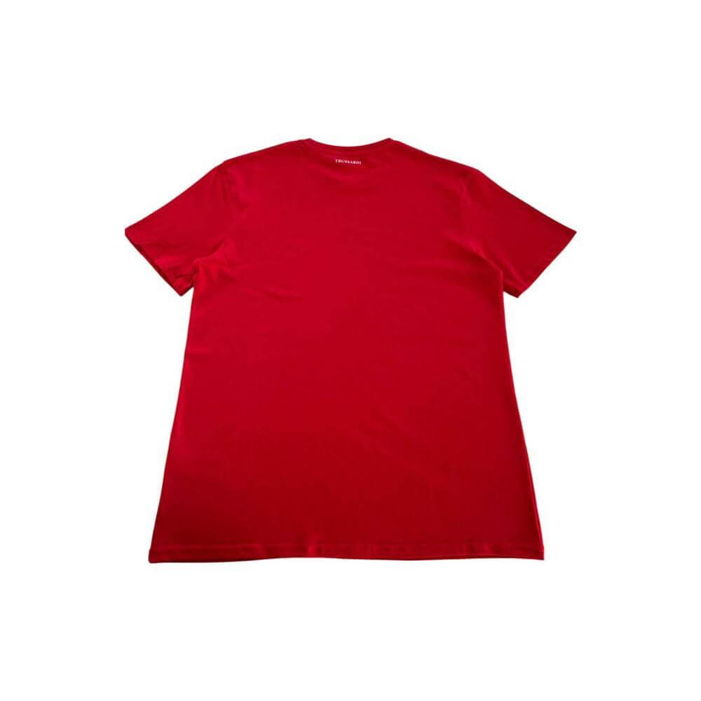 Trussardi Beachwear Red Cotton Men T-Shirt TR-24797-S