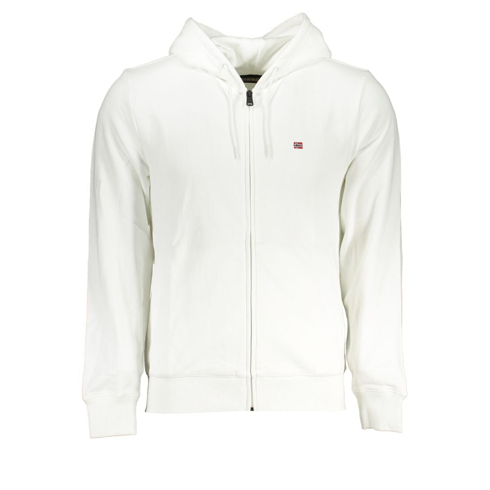 Napapijri Elegant White Cotton Hooded Sweatshirt NA-28074-S