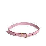 Dolce & Gabbana Pink Leather Gold Logo Metal Waist Buckle Belt