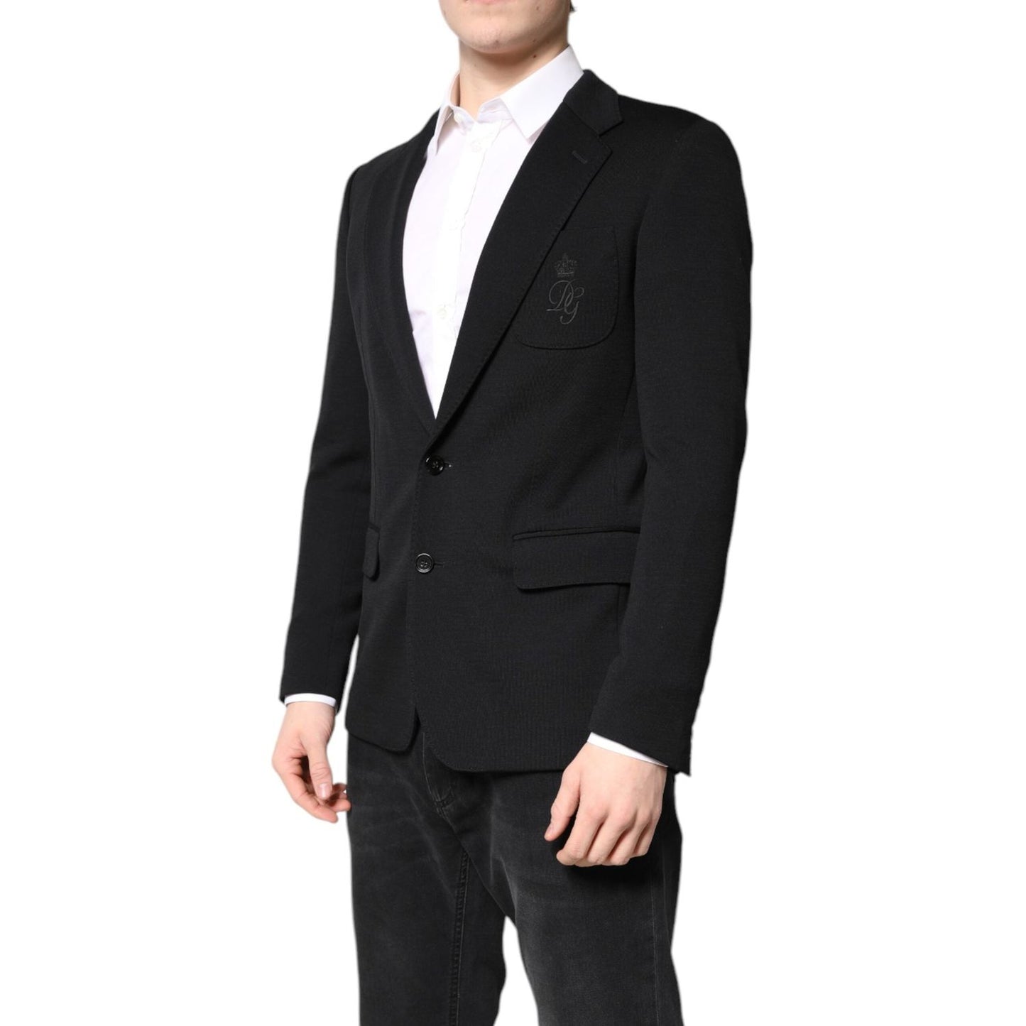 Dolce & Gabbana Black Wool Slim Fit Coat Blazer Jacket Suit JKT4113-48