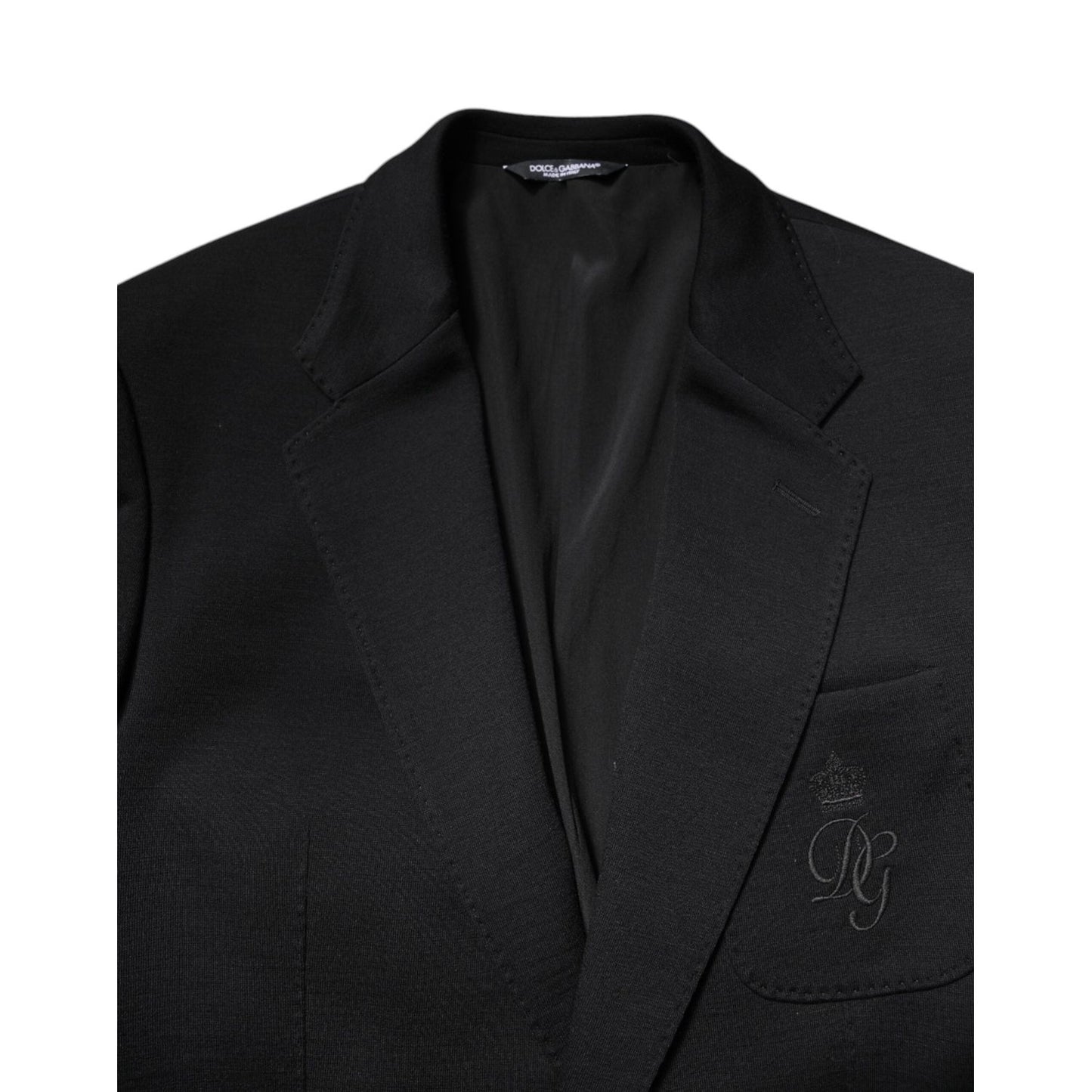 Dolce & Gabbana Black Wool Slim Fit Coat Blazer Jacket Suit JKT4113-48