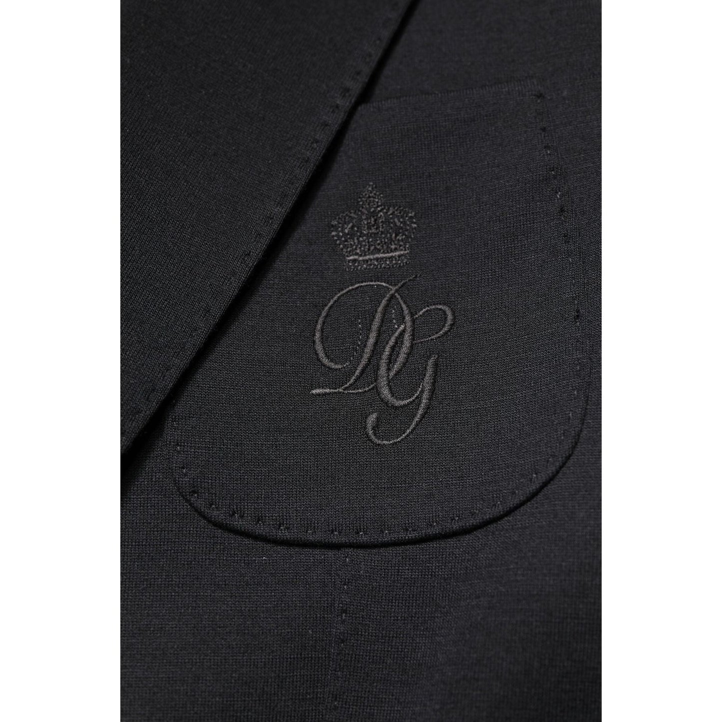 Dolce & Gabbana Black Wool Slim Fit Coat Blazer Jacket Suit JKT4113-48