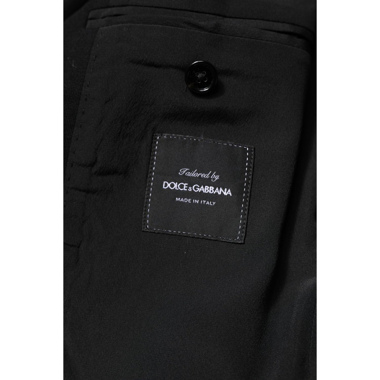 Dolce & Gabbana Black Wool Slim Fit Coat Blazer Jacket Suit JKT4113-48