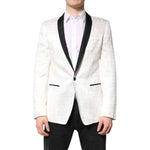 Dolce & Gabbana White Black Single Breasted Coat Blazer Suit JKT41306-48