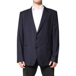 Dolce & Gabbana Black Wool Single Breasted Coat Blazer Suit JKT41307-58