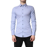 Dolce & Gabbana Light Blue Cotton SICILIA Dress Formal Shirt