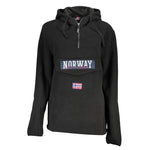 Norway 1963 Elegant Black Half Zip Hooded Sweatshirt NO-25561-XL