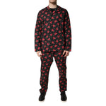 Dolce & Gabbana Black Floral Print Cotton Men Pajama Set Sleepwear KOS2287-38